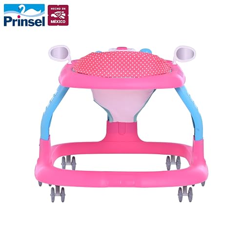 PRINSEL | Andadera y Asiento Acolchonado | Andadera para Bebé | Sonic Girl | Rosa | De 6 a 18 meses, Soporta Hasta 18 kg | Artículos para Bebés