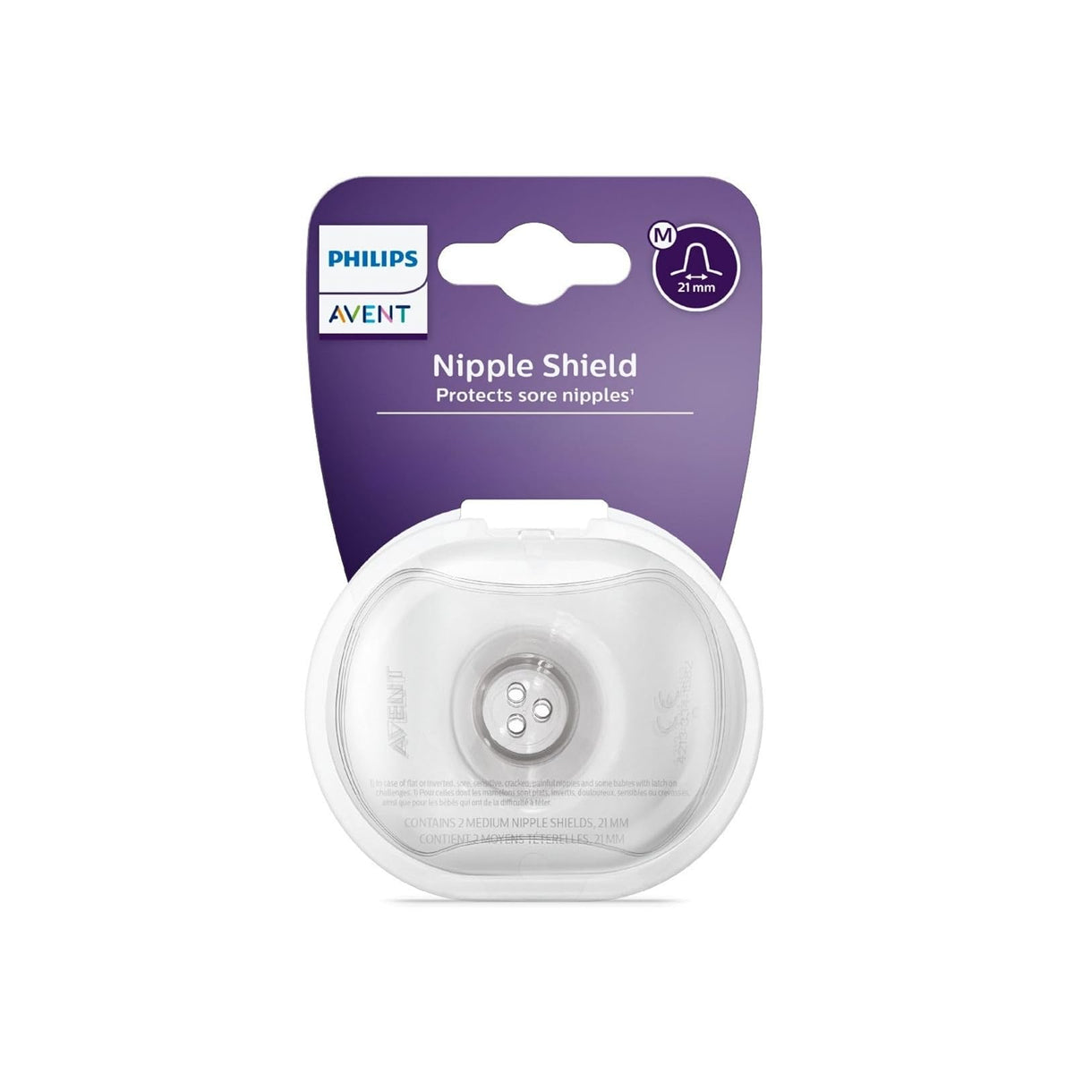 Philips Avent Protector de Pezones Mediano | Ayudan a continuar la lactancia cómodamente | Diseño suave y delgado | 21 mm - Mediano | 2 pz | SCF153/03