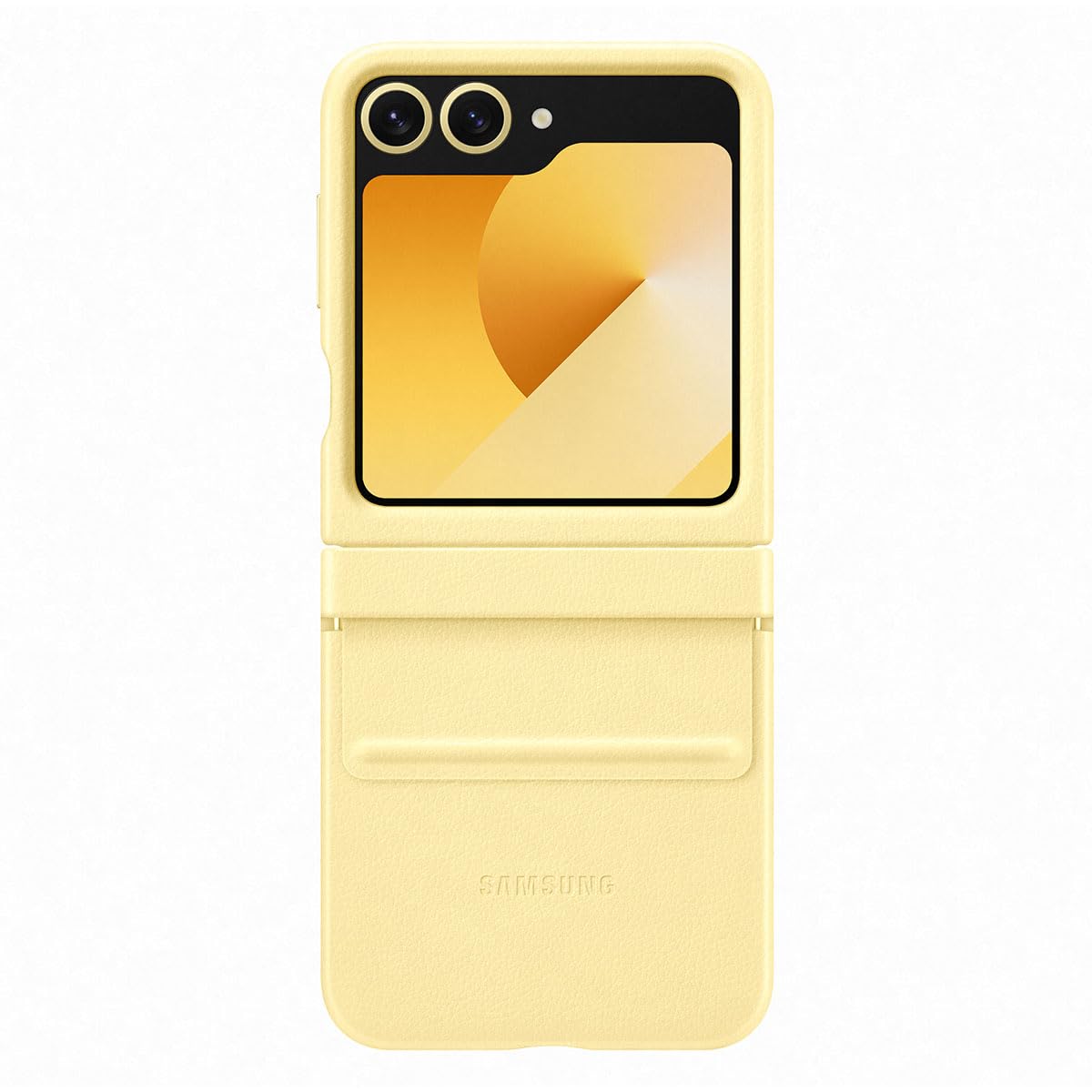 Samsung Galaxy Flip6 Flap Vegan Leather Case Color: Amarillo
