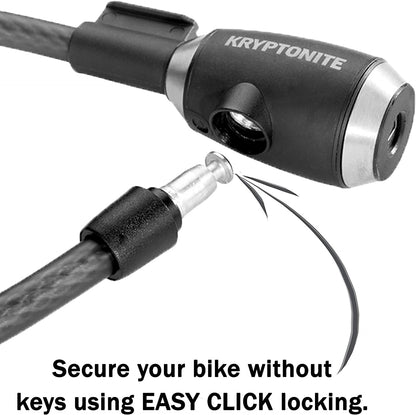 Kryptonite KryptoFlex - Cable de Bloqueo para Bicicleta, 2 pies de Largo, 15 mm de Grosor, Resistente Cable de Acero Trenzado antirrobo, Cerradura de Seguridad para Equipos al Aire última