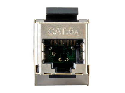 Monoprice Shielded Straight Through Cat6A RJ45 Keystone In-Line Coupler - Silver Use for Networking, Patch Cables, Ethernet Cable/Chord