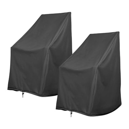 Shine Company Juego de 2 Fundas para Mecedora, Resistentes a la Intemperie - Negro - Paquete-de-2