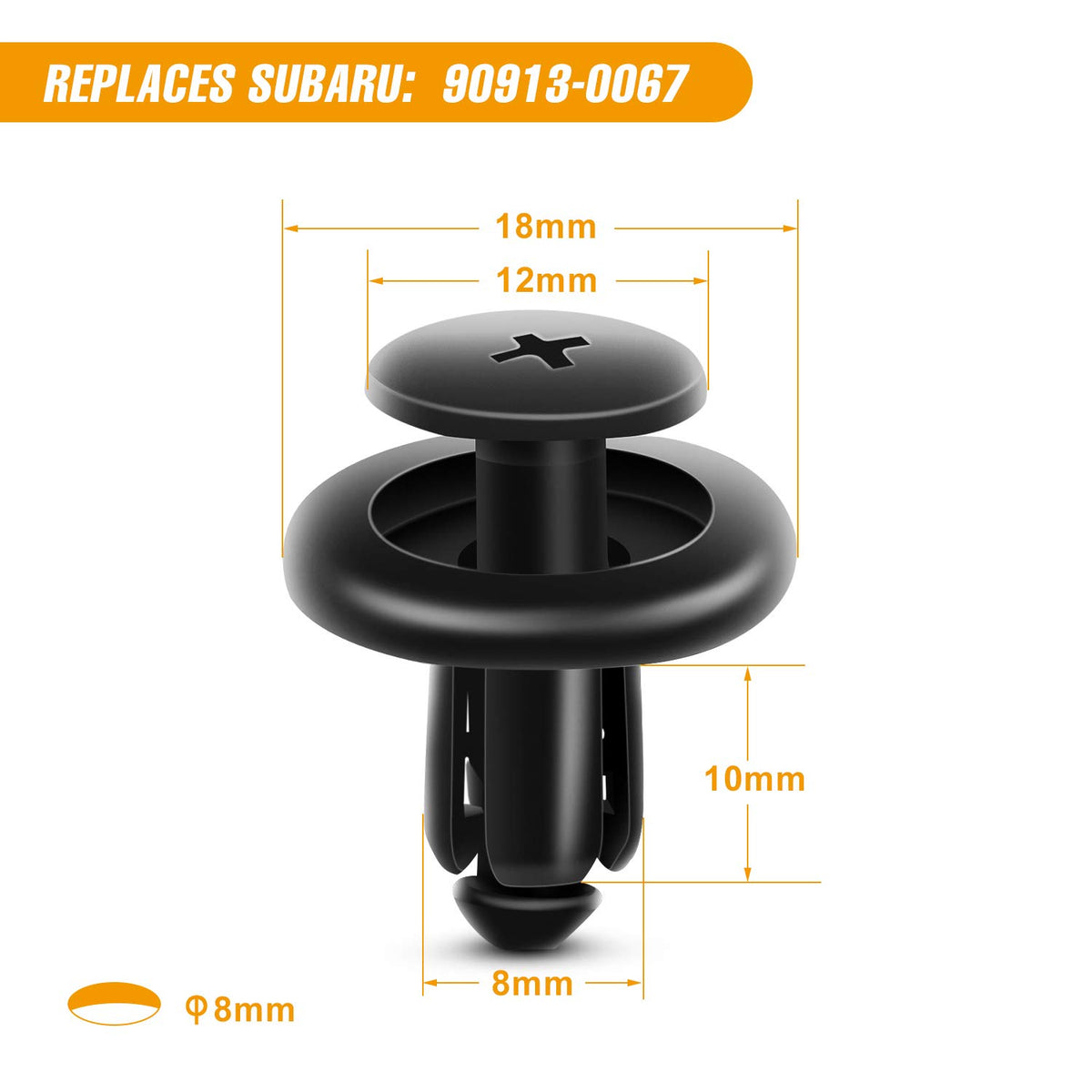 Gooacc Retenedores Tipo Empuje para Motor, Clips OEM para Toyota y Lexus, 100 Piezas con Removedor, GRC-80