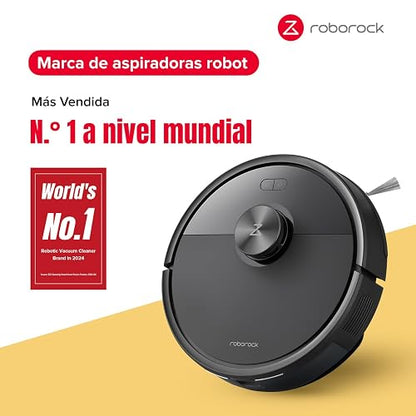 roborock Q7 M5 Robot Aspirador y Trapeador, Succión HyperForce de 10,000 Pa, Sistema Doble Antienredos, Mopa Controlada por Aplicación, Navegación LiDAR, para Pelo y Alfombras (Negro)​