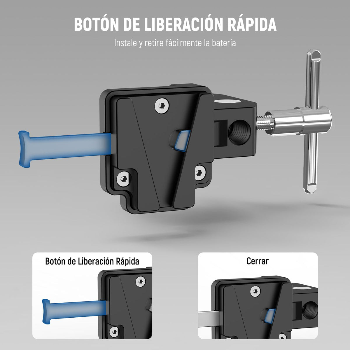 NEEWER Mini V Montaje Placa de Batería con Rosca de 1/4" y Botón de Liberación Rápida, Compatible con FXLION Sony V Montaje de Baterías y Abrazaderas de Varilla de 15mm, PS006