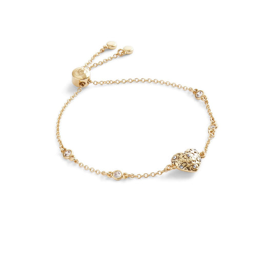 COACH - Pulsera acolchada para mujer, Una talla, Latón, Circonita cúbica