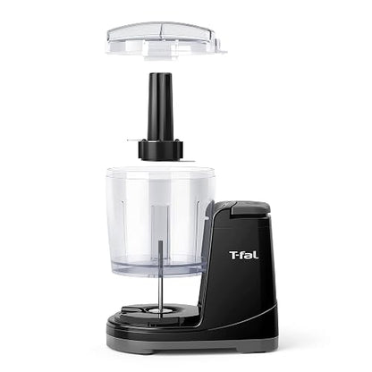 T-FAL Procesador de Alimentos Max Chopper | 2 velocidades, 700 ml. Potencia de 135W para picar alimentos en segundos, potente y versátil, Desmontable, Negro. MF2528MX