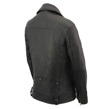 Milwaukee Leather SFL2875 Chamarra de Piel de Cordero de Nueva Zelanda para Mujer, Negro, Talla M