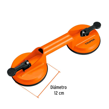 Truper VEVI-2A, Ventosa de aluminio para vidrio, 2 copas