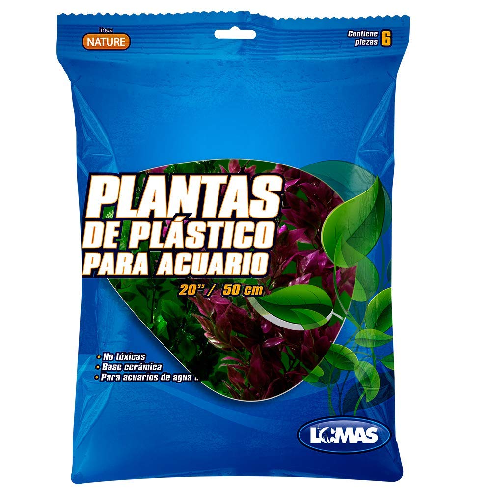 Lomas Planta para Acuario 50 cm 6 Piezas Decoración Artificial para Peces Agua Dulce y Salada Diseño Natural