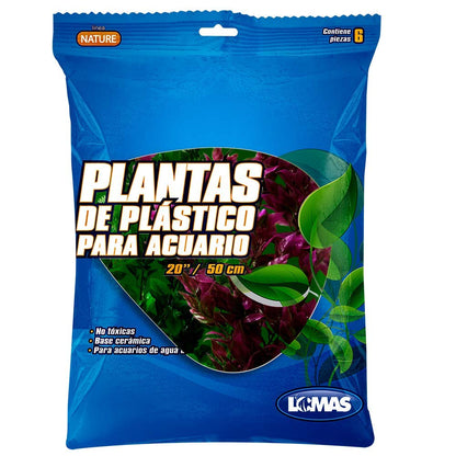 Lomas Planta para Acuario 50 cm 6 Piezas Decoración Artificial para Peces Agua Dulce y Salada Diseño Natural