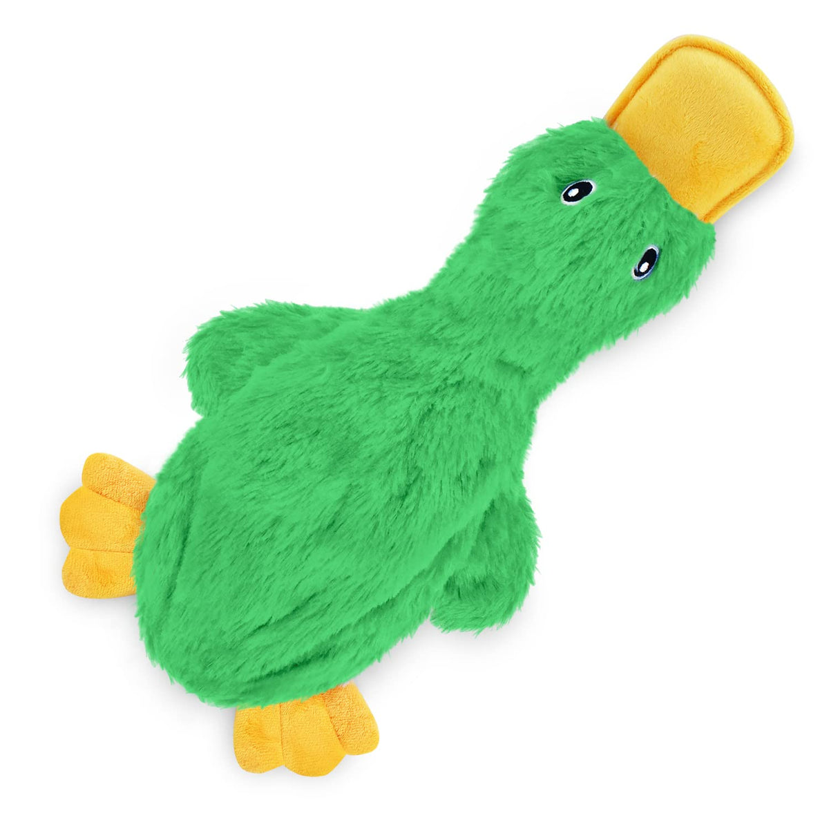 Best Pet Supplies Juguete de Piel Sin Relleno 2 en 1 para Perro - ACrinkle Duck (verde) - Large