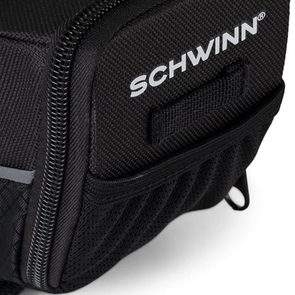 Schwinn - Paquete de asiento para , color negro, cierre de cierre de apertura ancha, fácil instalación, ribetes reflectantes, compatible con la mayoría de de adultos