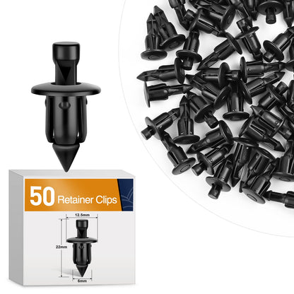 GOOACC 50 Piezas M6 Clip de Guardabarros retenedor Parachoques de Nailon Remache Pernos de Motocicleta (2005-6SRIV) para Honda Kawasaki Suzuki GSX-R Yamaha YZF R1 R6 ATV Moto Car