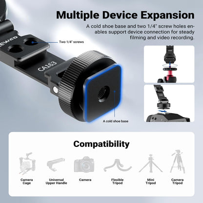 NEEWER Magnetic Tripod Phone Mount Cold Shoe Adapter,Alumnio Compacto Ligero Portátil Soporte Móvil Trípode Accesorio para Cámara, Compatible con MagSafe iPhone Samsung Android Grabación Vídeo, CA163