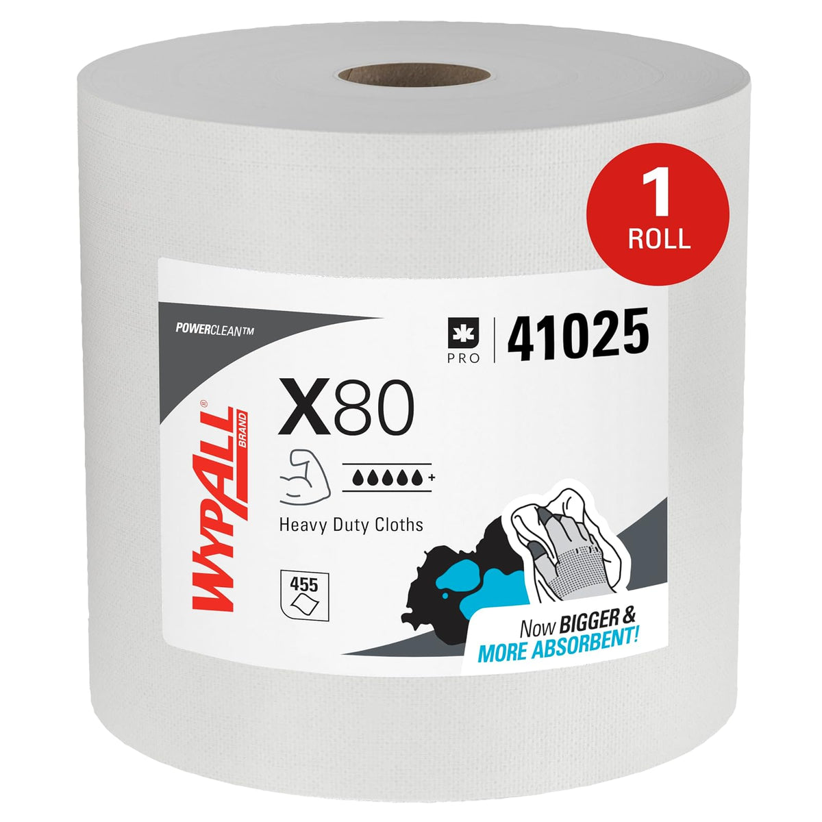 WypAll Power Clean X80 Paños Industriales Resistentes Azul - Blanco - 1-(Pack)