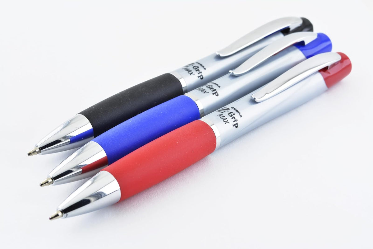 Zebra Z-Grip MAX Retractable Ballpoint Pen, Medium Point, 1.0 mm, Clear Barrel, Black Ink, 12-Count (22410)