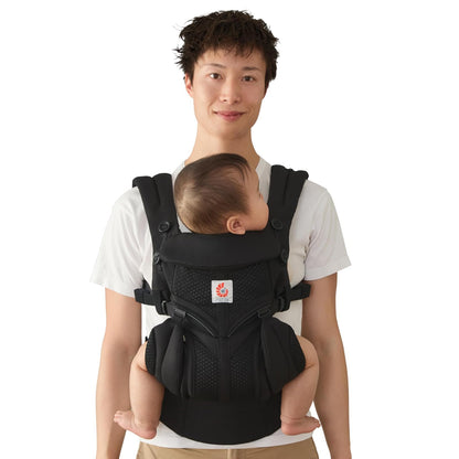 Ergobaby Omni Classic Baby Carrier Portabebés para bebé Recién nacido para niños pequeños con soporte lumbar (7-45 libras) Red, Onyx Negro