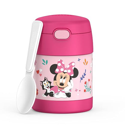 Thermos FUNTAINER - Frasco de acero inoxidable aislado al vacío para niños con cuchara, Minnie preescolar de 10 onzas, F3102MM6