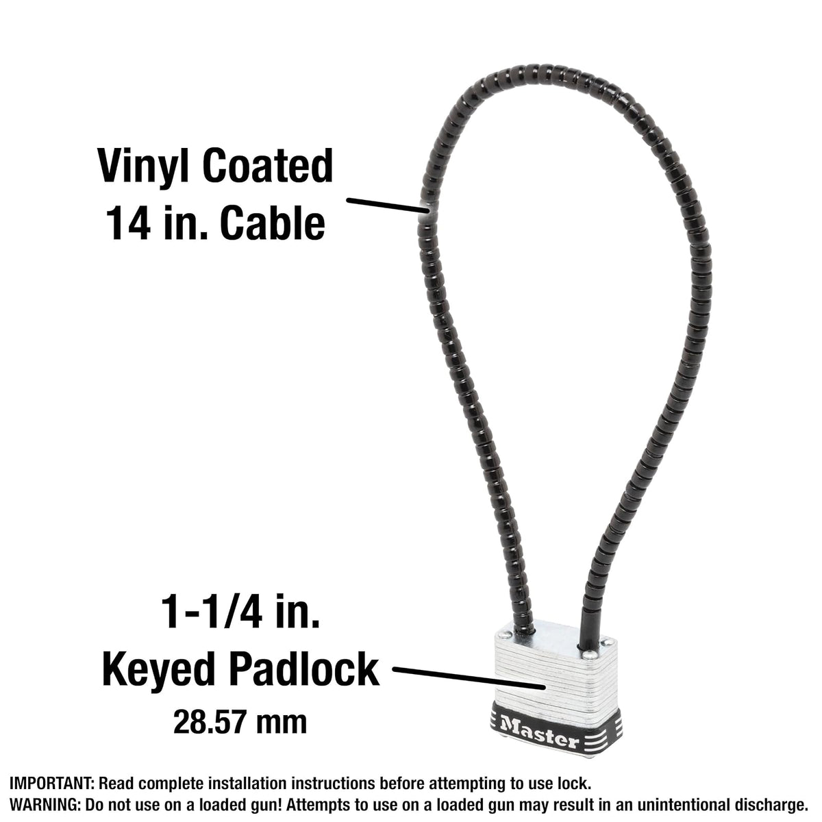 Master Lock 107DSPT Cable Gun Lock, Keyed Different