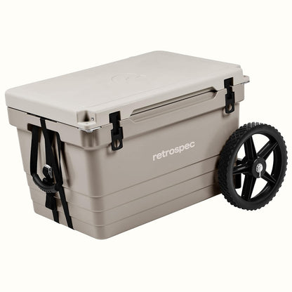 Retrospec Palisade Rotomolded Cooler - Fully Insulated Portable Ice Chest with Built in Bottle Opener, Tie-Down Slots & Dry Goods Basket - Large Beach, Camping & Travel Coolers 25, 45 & 65qt