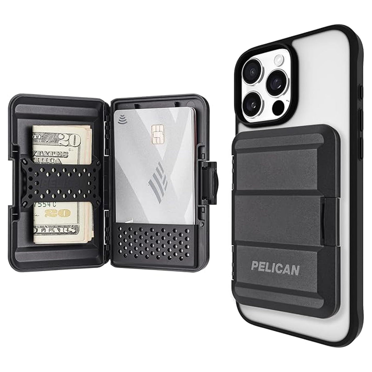 Pelican Cartera Magnética para iPhone 14 Pro Max, 14 Pro, 13 Pro Max, 13 Pro y 12 Pro Max - Stealth Black