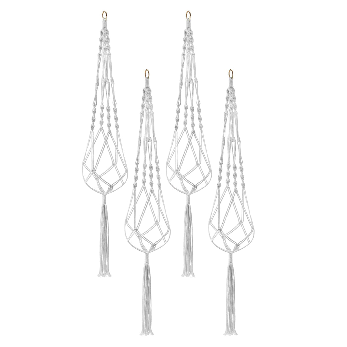 Sorbus Macrame Plant Hanger [4 Pack] Indoor Outdoor Hanging Plant Pots Cotton Rope, Elegant for Home, Patio, Garden