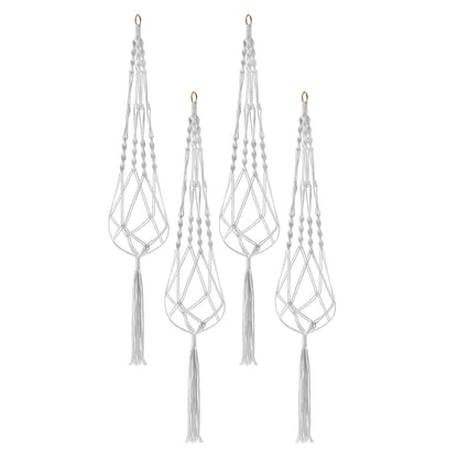 Sorbus Macrame Plant Hanger [4 Pack] Indoor Outdoor Hanging Plant Pots Cotton Rope, Elegant for Home, Patio, Garden