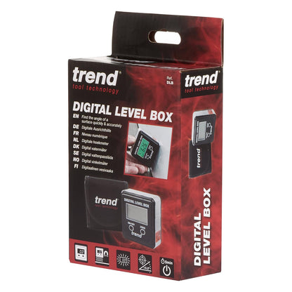 Trend - Caja digital de nivel y buscador de ángulo (base magnética y visualización LCD) para carpintería y ajuste preciso de ángulo de sierra de mesa/inglete, negro, DLB