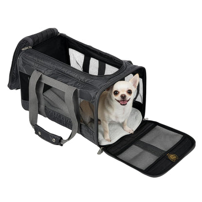 Sherpa Travel Transportín Original Deluxe para Mascotas - Mediano - Gris-Carbón