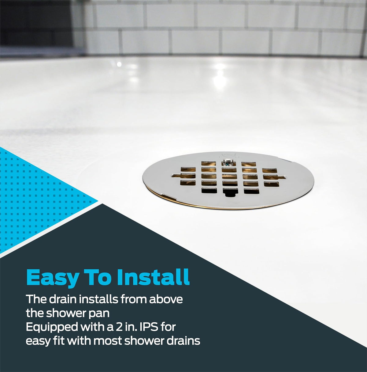 Eastman 15306 - Drenaje para ducha (latón, IPS, 5 cm, acero inoxidable, 5 cm)
