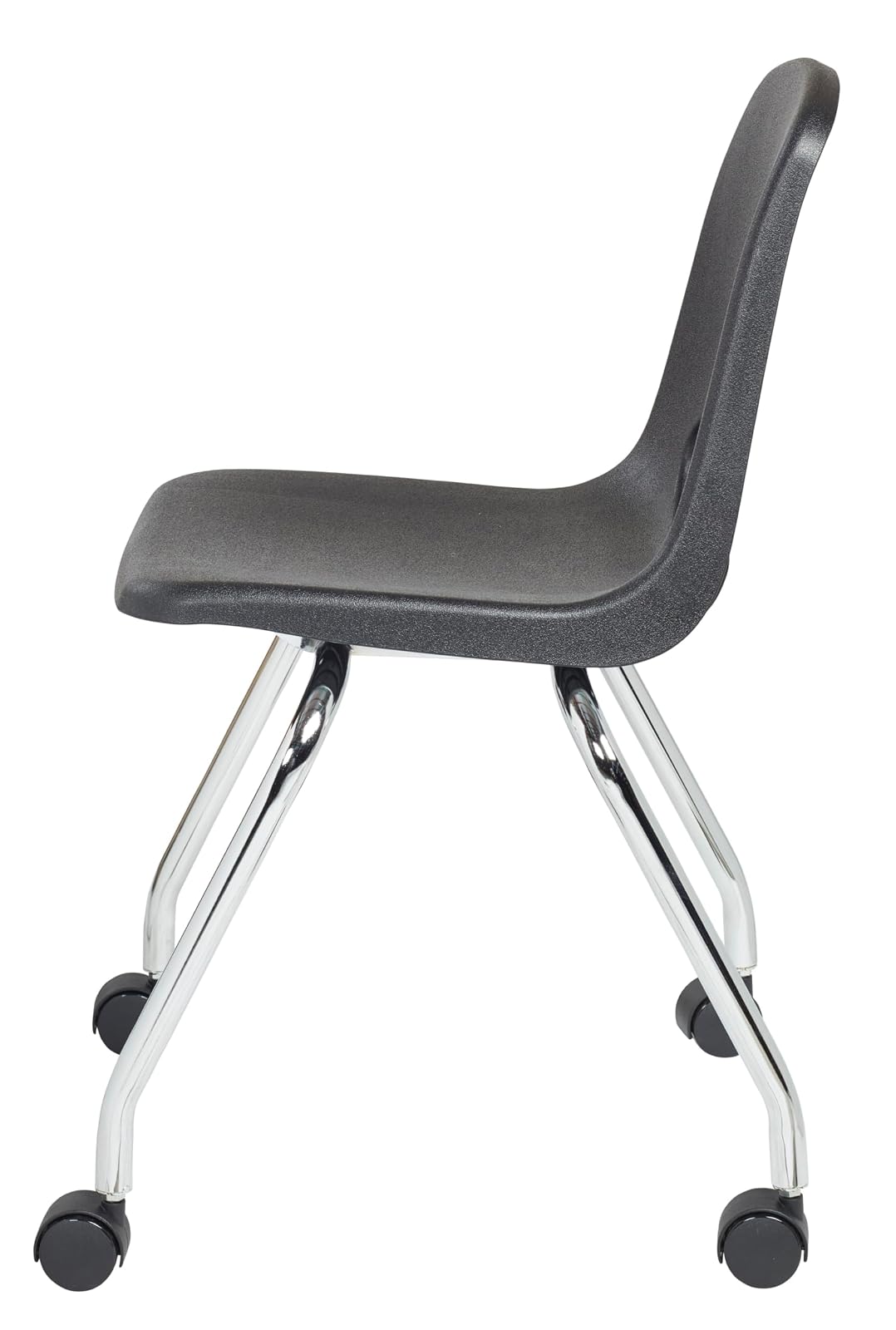 Factory Direct Partners - 10372-BK -10372 - Silla escolar móvil de 18 pulgadas con ruedas para niños, adolescentes y adultos; asiento ergonómico para aprendizaje en casa, aula u oficina, color negro (paquete de 2)