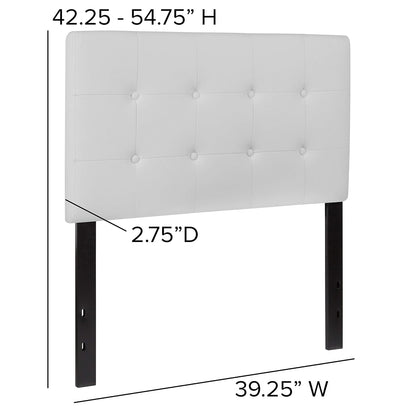 Flash Furniture Lennox - Cabecero tapizado de tamaño Individual en Vinilo Blanco