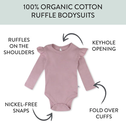 HonestBaby - Body de manga larga de algodón orgánico para bebés y niñas