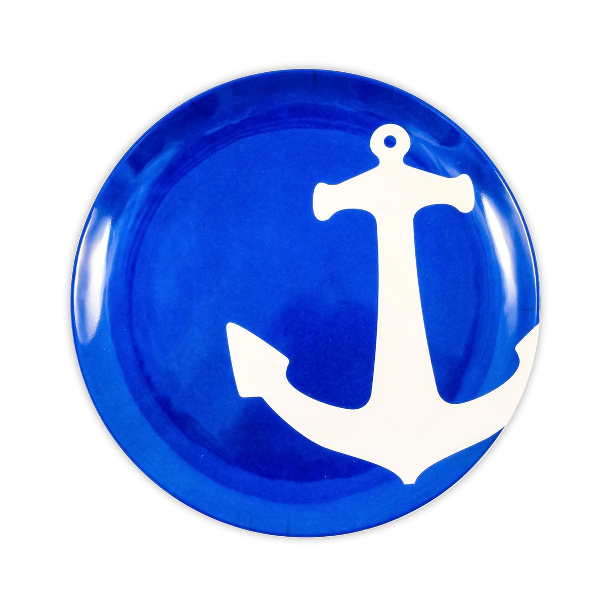 Camco 41951 Juego de Vajilla de Melamina Diseño Náutico 12 Piezas, Azul y Blanco