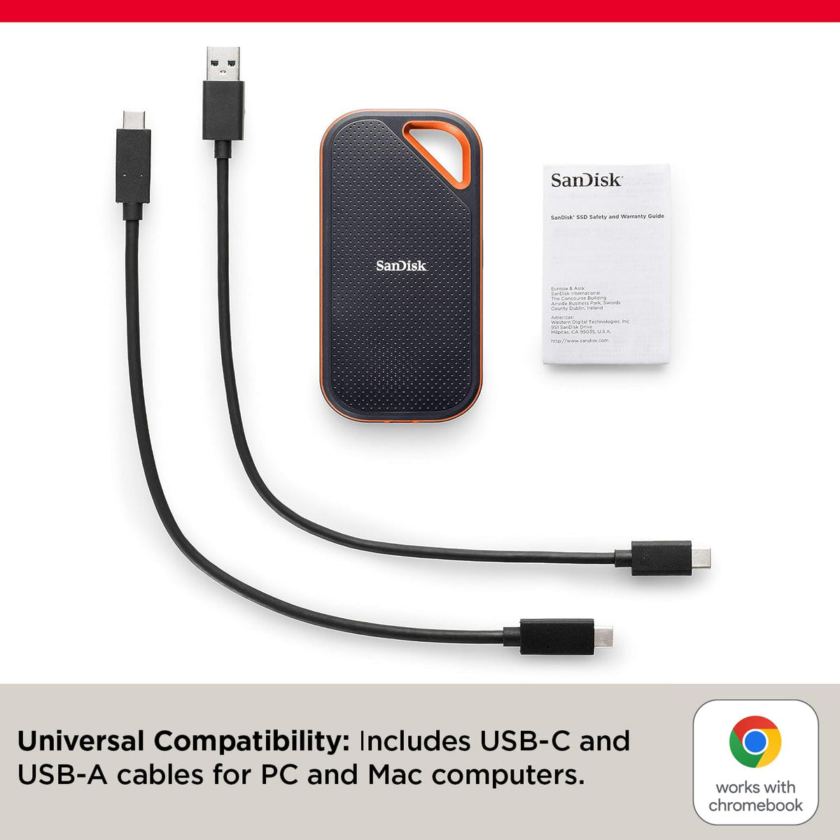 SanDisk SSD portátil Extreme PRO de 1 TB - Hasta 2000 MB/s - USB-C, USB 3.2 Gen 2x2 - Unidad externa de estado sólido - SDSSDE81-1T00-G25, negro