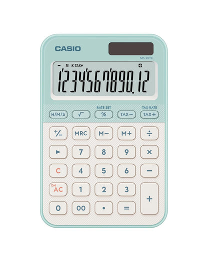Casio Calculadora de Escritorio MS-20YC 12 Dígitos - Verde Menta