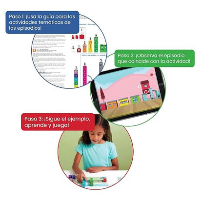 Hand2mind MathLink Cubes Numberblocks 1-10 Juego de Actividades, Actividades de Aprendizaje Preescolar, Bloques de construcción para niños, Contadores de matemáticas, Juguetes educativos
