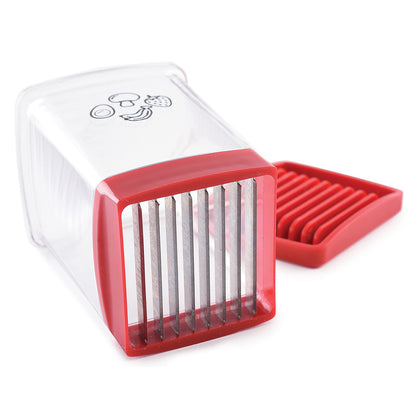 Norpro Speed Slicer con placa de empuje, rojo, 3 pulgadas de largo x 3 pulgadas de ancho x 4.25 pulgadas de alto