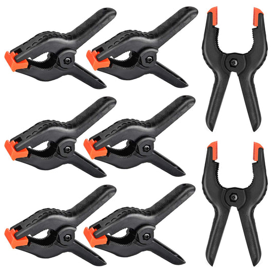 Yesker Abrazaderas de Resorte para Telón de Fondo - Paquete de 8, Clips Resistentes de Nailon de 4.4 Pulgadas para Soporte de Fondo, Estudio Fotográfico, Fotografía, Pantalla Chromakey, Trabajo en