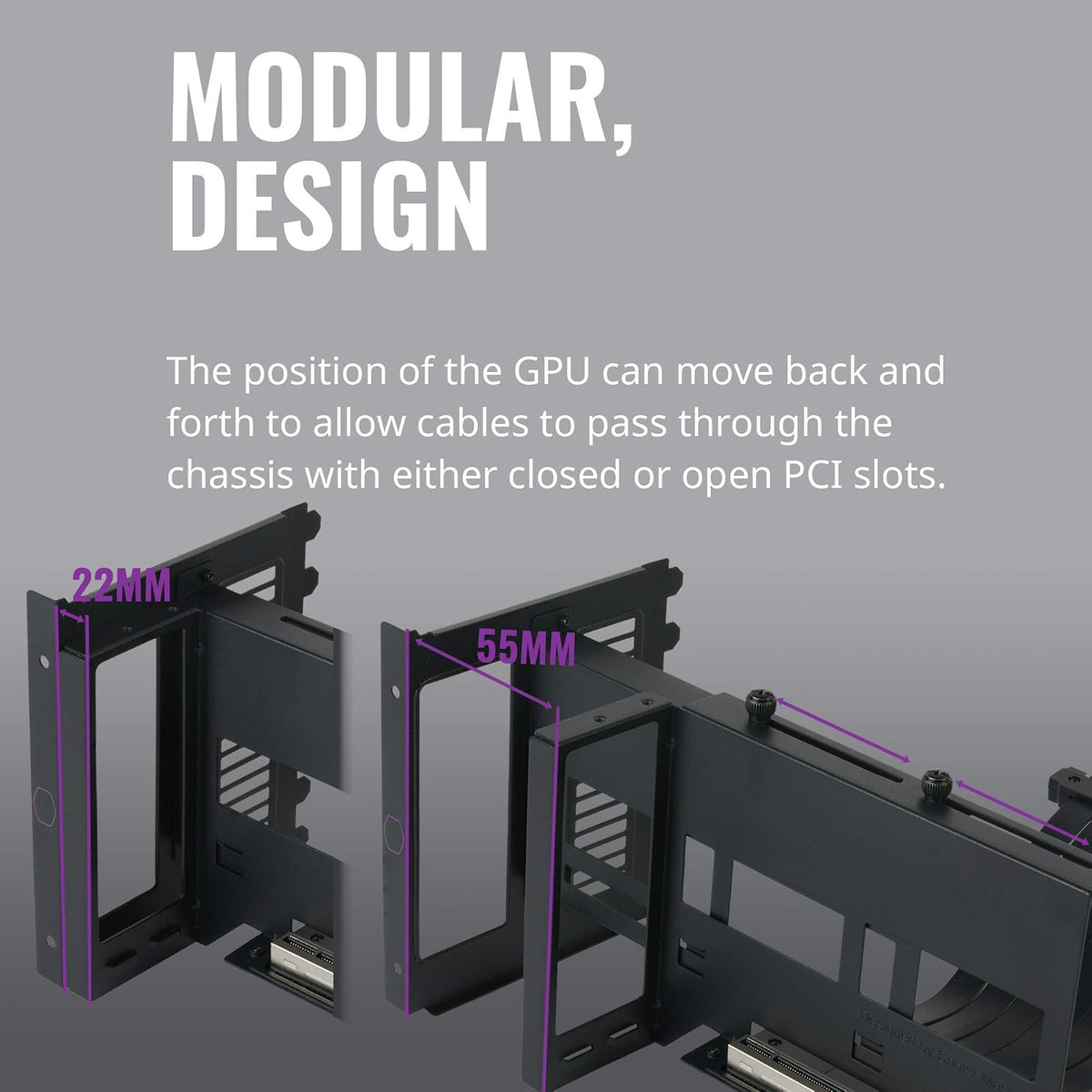 Cooler Master Master Accessory - Kit de soporte vertical para tarjetas gráficas versión 2 con cable elevador premium PCI-E 3.0 x 16-165 mm, compatible con todos los chasis ATX estándar (MCA-U000R-KFVK01)