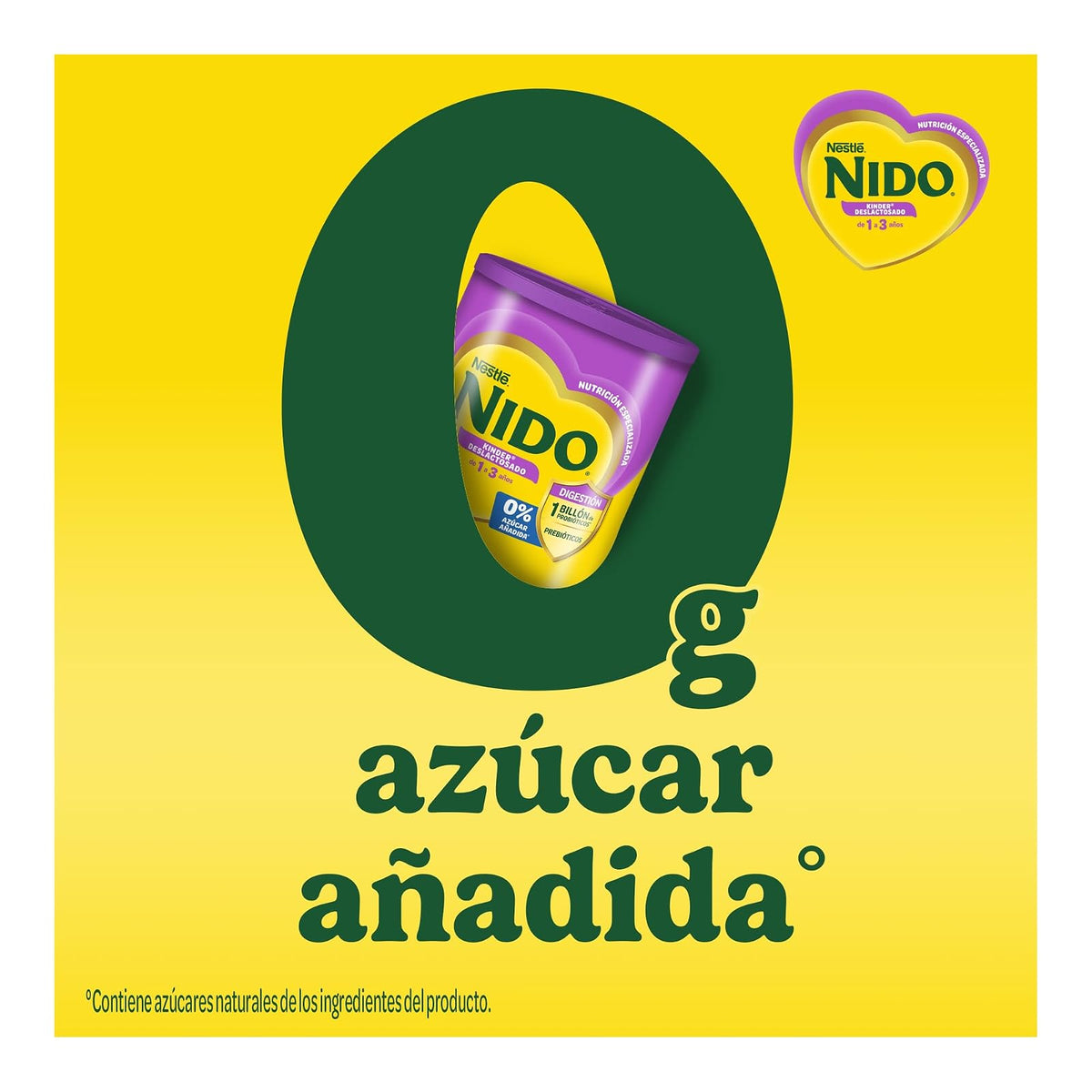 NIDO Kinder 1+ Deslactosado, Alimento Para Niños, De 1 a 3 Años, Lata 800 g