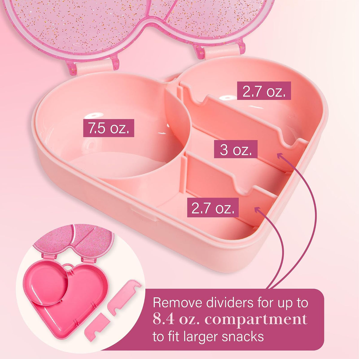 Paris Hilton PH - Caja de aperitivos con forma de corazón, paquete de 2 unidades