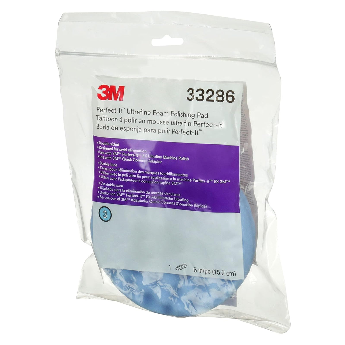 3M Perfect-It 33286-6PK 3M Borla de Esponja Azul para Ultrafina 6" NP 33286