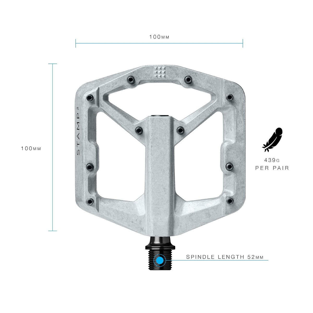 Crankbrothers Stamp Flat BMX/MTB Bike Pedal - Platform Bicycle Pedal, Minimal Profile, Adjustable Grip