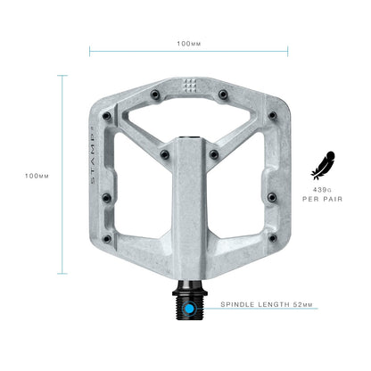 Crankbrothers Stamp Flat BMX/MTB Bike Pedal - Platform Bicycle Pedal, Minimal Profile, Adjustable Grip
