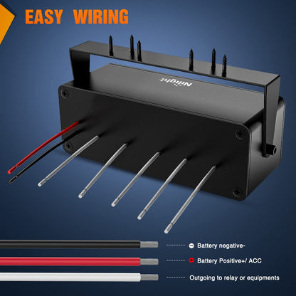 Nilight 90314B-F Caja de 5 Interruptores Basculantes SPST 12 V con Puerto USB Tipo C, QC 3.0 y Voltímetro, Impermeable, para Auto y Camión