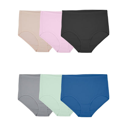 Fruit of the Loom Pantaletas Transpirables de Algodón, Paquete de 6, para Mujer - 10 - Malla De Algodón - Calzoncillos - Paquete De 6 - Los Colores Pueden Variar