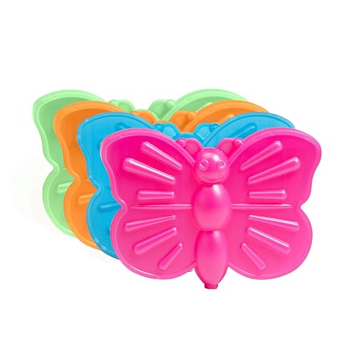 Fit & Fresh Cool Coolers Paquetes de hielo delgados para loncheras, bolsas y hieleras; formas acuáticas para niños, Mariposa, Multicolor, Mariposa, 1