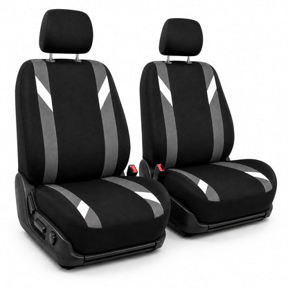 FH GROUP FB033GRAY102 Bucket Seat Cover (Modernistic Airbag Compatible (Set of 2) Gray) - Gray
